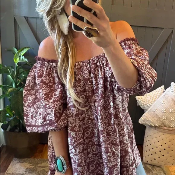 New Cottage Rose Floral Oversized Cotton Tunic Blouse Feminine Top Dress - Picture 5 of 8